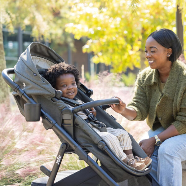 Ginger LX 4-in-1 One-Hand Pramette Stroller - Convertible Pramette & Stroller, Newborn to Toddler (Dove)