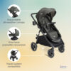 Ginger LX 4-in-1 One-Hand Pramette Stroller - Convertible Pramette & Stroller, Newborn to Toddler (Dove)