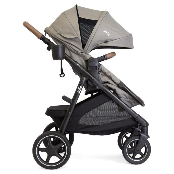 Ginger LX 4-in-1 One-Hand Pramette Stroller - Convertible Pramette & Stroller, Newborn to Toddler (Dove)