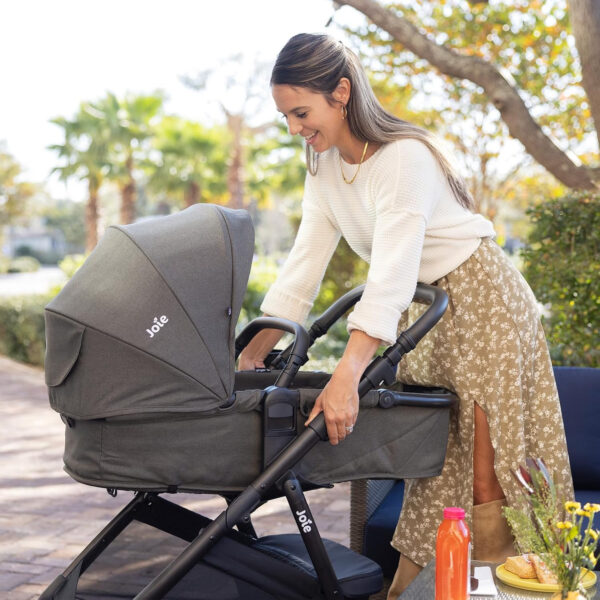 Ginger LX 4-in-1 One-Hand Pramette Stroller - Convertible Pramette & Stroller, Newborn to Toddler (Dove)