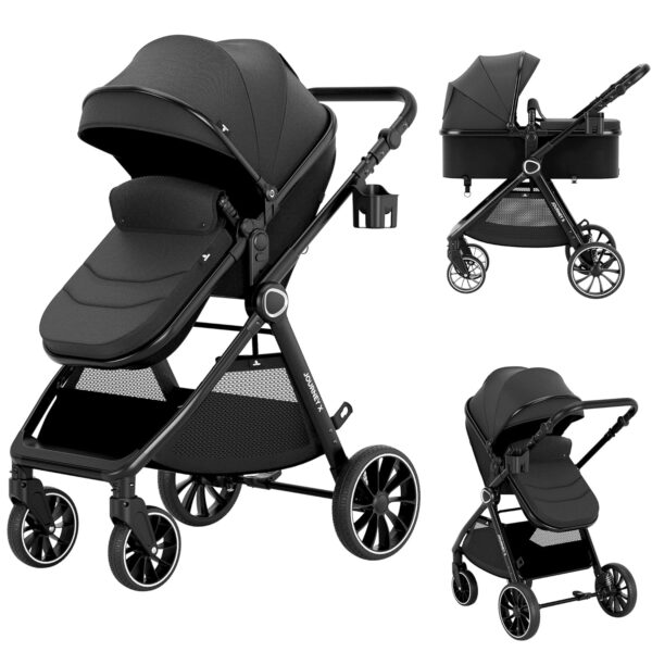 688a64171117906e91d9fe967da336e90c71bc35b73f8dd18c7ae.jpg Baby Stroller 2 in 1 Newborn Convertible Stroller Bassinet for Infant New Born Pushchair 0-36 Month