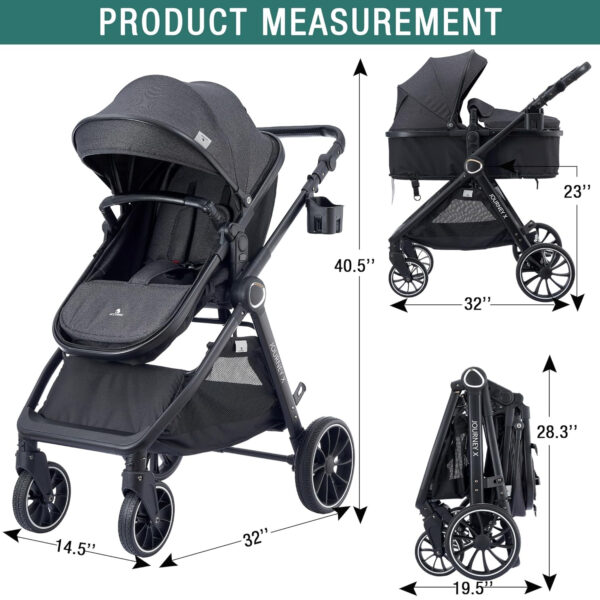 688a641802a19fa9bbe9e5f23c3b46727ccc851dab1c3f9f2f147.jpg Baby Stroller 2 in 1 Newborn Convertible Stroller Bassinet for Infant New Born Pushchair 0-36 Month