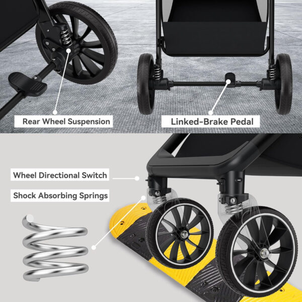 688a641cc5861b61568799dd44d93125cdf9b4c671b7ec8b3d9fa.jpg Baby Stroller 2 in 1 Newborn Convertible Stroller Bassinet for Infant New Born Pushchair 0-36 Month