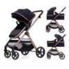 688a647cc1b1122cbf30e854dc9c590d15de5cb3f3de8e66b569b.jpg 2 in 1 Baby Stroller, Newborn Infant Toddler Convertible Bassinet Pram Stroller for 0-36 Months Old Babies (Black)