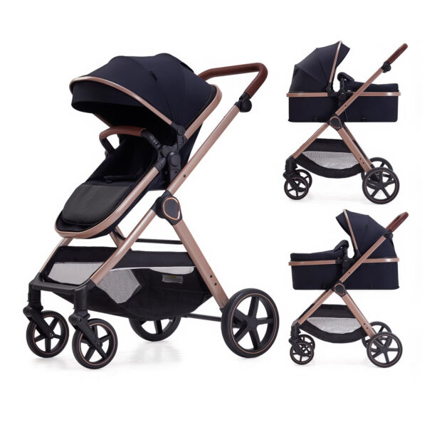 688a647cc1b1122cbf30e854dc9c590d15de5cb3f3de8e66b569b.jpg 2 in 1 Baby Stroller, Newborn Infant Toddler Convertible Bassinet Pram Stroller for 0-36 Months Old Babies (Black)