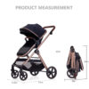 688a647df26a97dad40df84aaef2b92b26e2fac3825891add8f42.jpg 2 in 1 Baby Stroller, Newborn Infant Toddler Convertible Bassinet Pram Stroller for 0-36 Months Old Babies (Black)