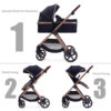 688a647f366702cf1750340ef687a4aa106e527379b24cdf979dc.jpg 2 in 1 Baby Stroller, Newborn Infant Toddler Convertible Bassinet Pram Stroller for 0-36 Months Old Babies (Black)