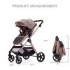 688a64883ef3f60fd757263bb0580c5d9ad1baf3172eea3474baa.jpg 2 in 1 Baby Stroller, Newborn Infant Toddler Convertible Bassinet Pram Stroller for 0-36 Months Old Babies (Black)