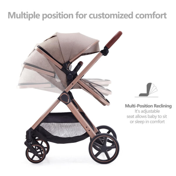 688a648a5796848644e487a442d8770696e85f92ae9ce7e31f24c.jpg 2 in 1 Baby Stroller, Newborn Infant Toddler Convertible Bassinet Pram Stroller for 0-36 Months Old Babies (Black)