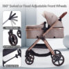 688a648d68f54a2f2c93410e7fac69f7e096c6ccefbfaa5b7ae0d.jpg 2 in 1 Baby Stroller, Newborn Infant Toddler Convertible Bassinet Pram Stroller for 0-36 Months Old Babies (Black)