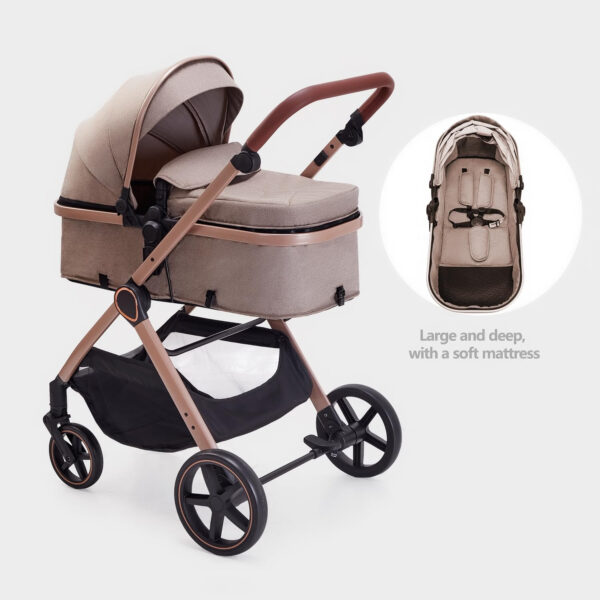 688a648fef852b9a7597c4532241b8420929269ec633386e2546a.jpg 2 in 1 Baby Stroller, Newborn Infant Toddler Convertible Bassinet Pram Stroller for 0-36 Months Old Babies (Black)