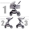 688a6495176c2ddf63f83bc20fc3d491eac7f189be32b0cc9e24d.jpg 2 in 1 Baby Stroller, Newborn Infant Toddler Convertible Bassinet Pram Stroller for 0-36 Months Old Babies (Black)
