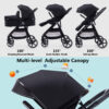 2-in-1 Baby Stroller with Bassinet Mode - Folding Infant Newborn Pram Stroller with Reversible Seat - Toddler Strollers for 0-36 Months Old Babies