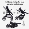 2-in-1 Baby Stroller with Bassinet Mode - Folding Infant Newborn Pram Stroller with Reversible Seat - Toddler Strollers for 0-36 Months Old Babies