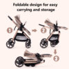 2-in-1 Baby Stroller with Bassinet Mode - Folding Infant Newborn Pram Stroller with Reversible Seat - Toddler Strollers for 0-36 Months Old Babies