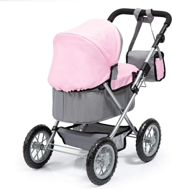 Bayer Design Baby Doll Trendy Pram in Grey/Pink, 67 x 41 x 68 centimeters, 1300800