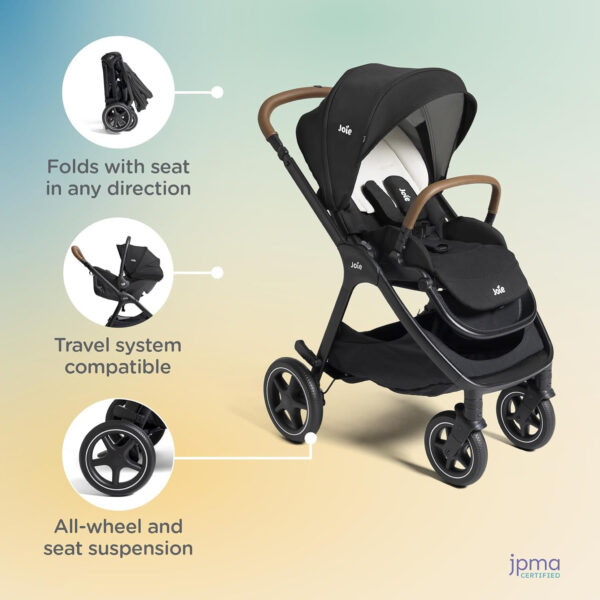 Kava 3-in-1 Stroller - Versatile, All-Wheel Suspension, Reversible Seat, Travel System Compatible and Detachable Crossbody Bag (Dove)