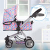 Dolls To Play Baby Doll Convertible Pram Stroller for Kids, Adjustable Handle Foldable Buggy Carriage with Canopy and Storage Basket Heavy Duty Premium Quality - 25 Inch