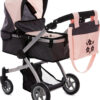 Dolls To Play Baby Doll Convertible Pram Stroller for Kids, Adjustable Handle Foldable Buggy Carriage with Canopy and Storage Basket Heavy Duty Premium Quality - 25 Inch