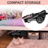 Dolls To Play Baby Doll Convertible Pram Stroller for Kids, Adjustable Handle Foldable Buggy Carriage with Canopy and Storage Basket Heavy Duty Premium Quality - 25 Inch