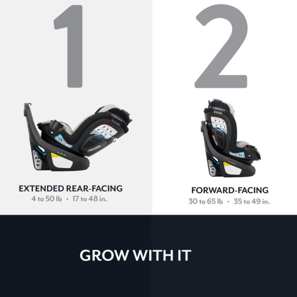 Evenflo Revolve360 Slim 2-in-1 Rotational Car Seat with Quick Clean Cover (Salem Black)