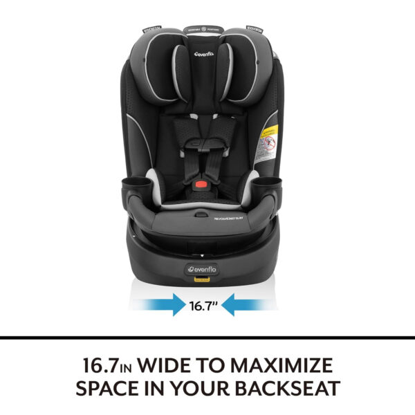 Evenflo Revolve360 Slim 2-in-1 Rotational Car Seat with Quick Clean Cover (Salem Black)
