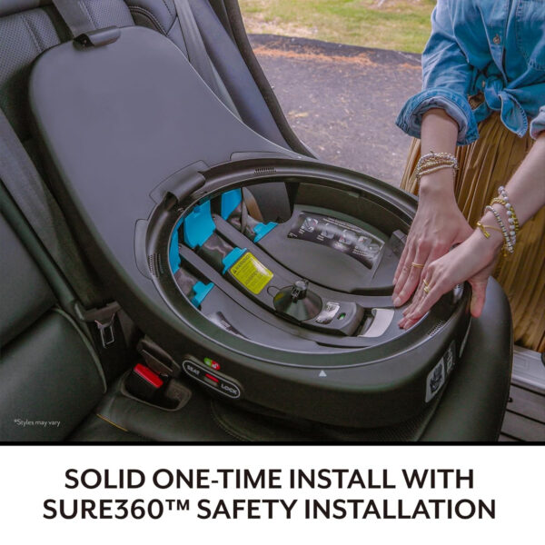 Evenflo Revolve360 Slim 2-in-1 Rotational Car Seat with Quick Clean Cover (Salem Black)