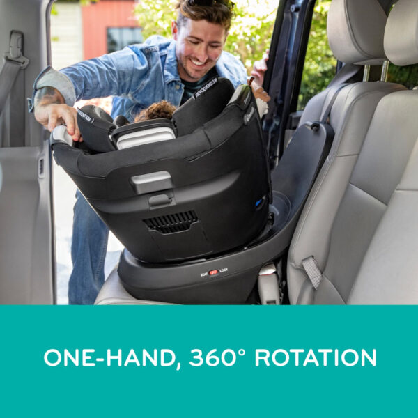 Evenflo Revolve360 Slim 2-in-1 Rotational Car Seat with Quick Clean Cover (Salem Black)