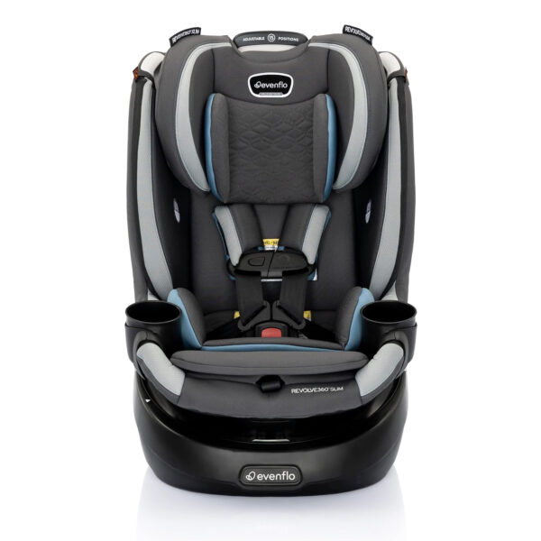 Evenflo Revolve360 Slim 2-in-1 Rotational Car Seat with Quick Clean Cover (Salem Black)