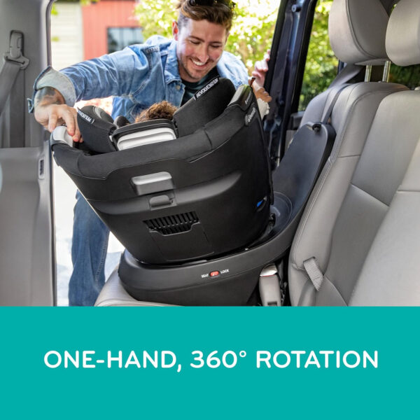 Evenflo Revolve360 Slim 2-in-1 Rotational Car Seat with Quick Clean Cover (Salem Black)