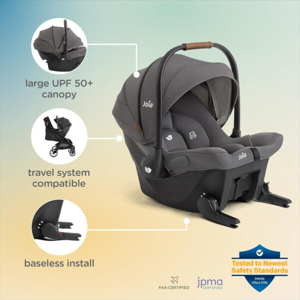Mint Latch Baseless Infant Car Seat – Lightweight, Built-in Rigid Latch Connectors and Side Impact Protection – No Base Installation Required (Dove)