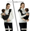 Baby Sling Carrier, Toddler Carrier Sling with Double Safety Buckle and Adjustable Shoulder Strap, Baby Carriers One Size Fits All, Black