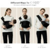 Baby Sling Carrier, Toddler Carrier Sling with Double Safety Buckle and Adjustable Shoulder Strap, Baby Carriers One Size Fits All, Black