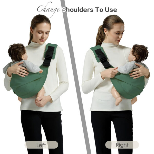 Baby Sling Carrier, Toddler Carrier Sling with Double Safety Buckle and Adjustable Shoulder Strap, Baby Carriers One Size Fits All, Black