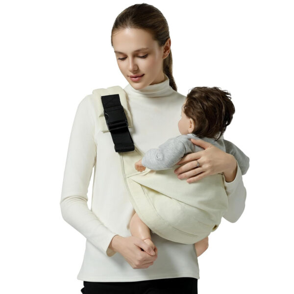 Baby Sling Carrier, Toddler Carrier Sling with Double Safety Buckle and Adjustable Shoulder Strap, Baby Carriers One Size Fits All, Black