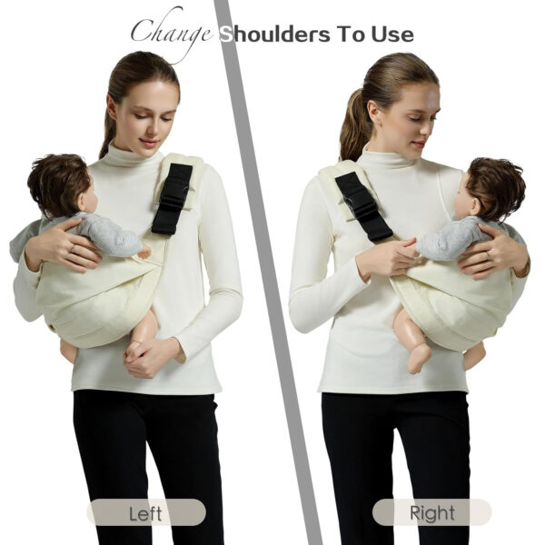 Baby Sling Carrier, Toddler Carrier Sling with Double Safety Buckle and Adjustable Shoulder Strap, Baby Carriers One Size Fits All, Black