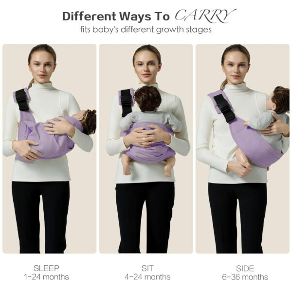 Baby Sling Carrier, Toddler Carrier Sling with Double Safety Buckle and Adjustable Shoulder Strap, Baby Carriers One Size Fits All, Black