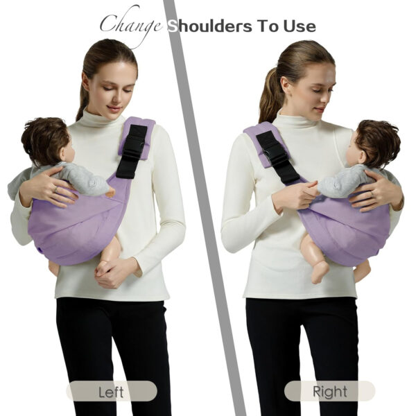 Baby Sling Carrier, Toddler Carrier Sling with Double Safety Buckle and Adjustable Shoulder Strap, Baby Carriers One Size Fits All, Black