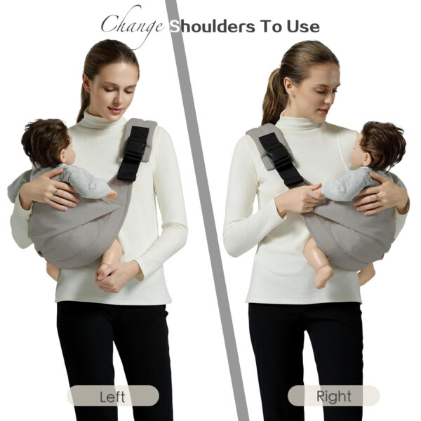Baby Sling Carrier, Toddler Carrier Sling with Double Safety Buckle and Adjustable Shoulder Strap, Baby Carriers One Size Fits All, Black