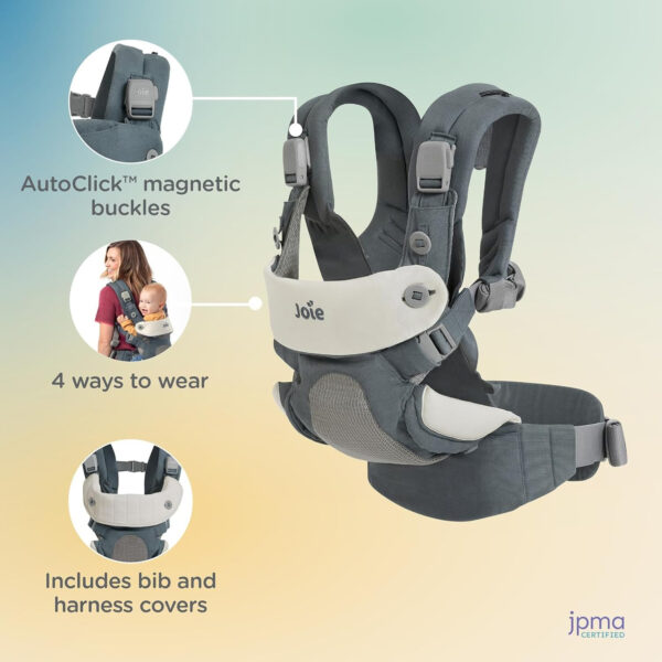 Savvy Baby Carrier – Ergonomic, Adjustable Baby Carrier with 4 Carry Positions, Padded Shoulder Straps and Lumbar Support (Marina)