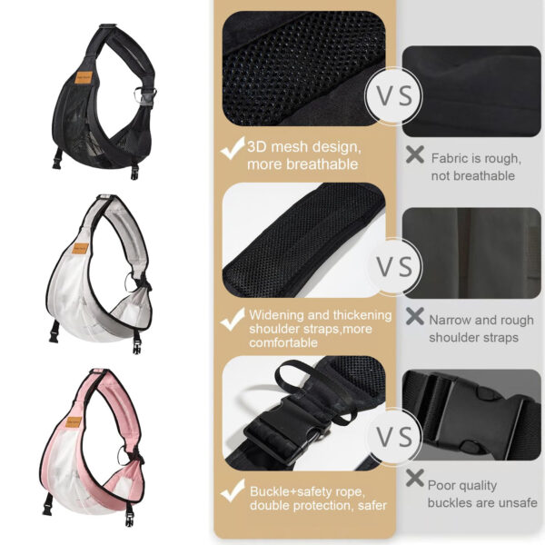 Baby Sling Carrier Toddler Carrier One Shoulder Adjustable Shoulder Strap Labor-Saving Baby Sling 10-45lbs(Black,Mesh)