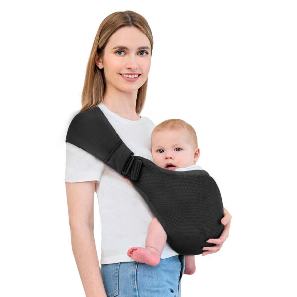 Baby Sling Carrier,Baby Carrier Newborn to Toddler,Toddler Carrier,Portable Lightweight & Spreadable Shoulder Straps (Dark Grey)
