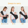 Baby Sling Carrier,Baby Carrier Newborn to Toddler,Toddler Carrier,Portable Lightweight & Spreadable Shoulder Straps (Dark Grey)