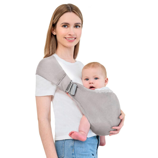 Baby Sling Carrier,Baby Carrier Newborn to Toddler,Toddler Carrier,Portable Lightweight & Spreadable Shoulder Straps (Dark Grey)