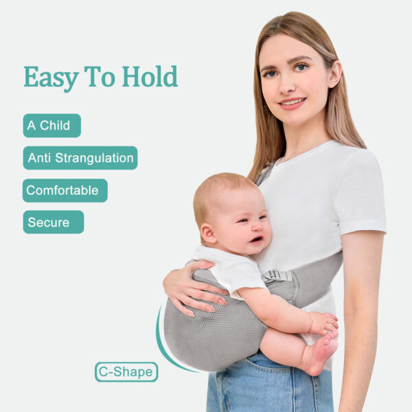 Baby Sling Carrier,Baby Carrier Newborn to Toddler,Toddler Carrier,Portable Lightweight & Spreadable Shoulder Straps (Dark Grey)