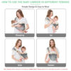 Adjustable One Shoulder Baby Carrier for Infant, Lightweight Breathable Mesh Baby Hip Carrier Portable Baby Carrier Sling for Newborn to Toddler Girl and Boy 6-40 lbs (Green)