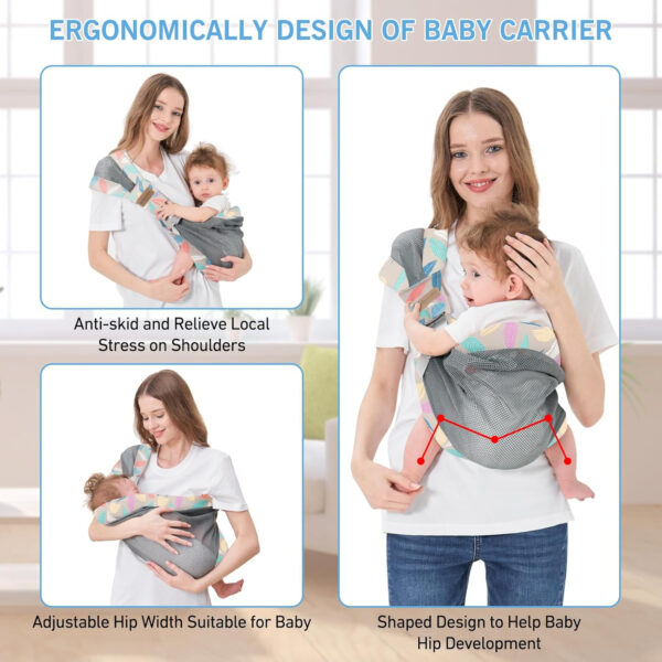 Adjustable One Shoulder Baby Carrier for Infant, Lightweight Breathable Mesh Baby Hip Carrier Portable Baby Carrier Sling for Newborn to Toddler Girl and Boy 6-40 lbs (Green)