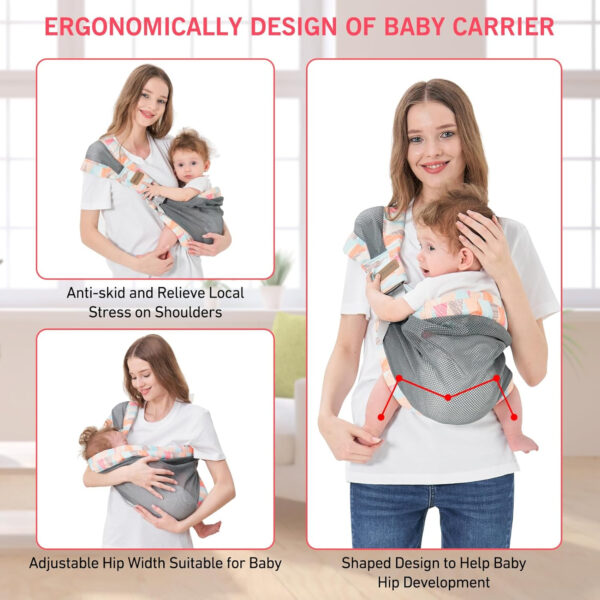Adjustable One Shoulder Baby Carrier for Infant, Lightweight Breathable Mesh Baby Hip Carrier Portable Baby Carrier Sling for Newborn to Toddler Girl and Boy 6-40 lbs (Green)