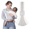 Baby Sling Carrier 8-30 lbs, Newborn Nursing, Toddler Carrier with Safety Buckle, Knob Tech Baby Closer, Adjustable Shoulder Strap, Portable and Lightweight (Gray)