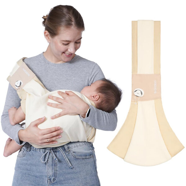 Baby Sling Carrier 8-30 lbs, Newborn Nursing, Toddler Carrier with Safety Buckle, Knob Tech Baby Closer, Adjustable Shoulder Strap, Portable and Lightweight (Gray)